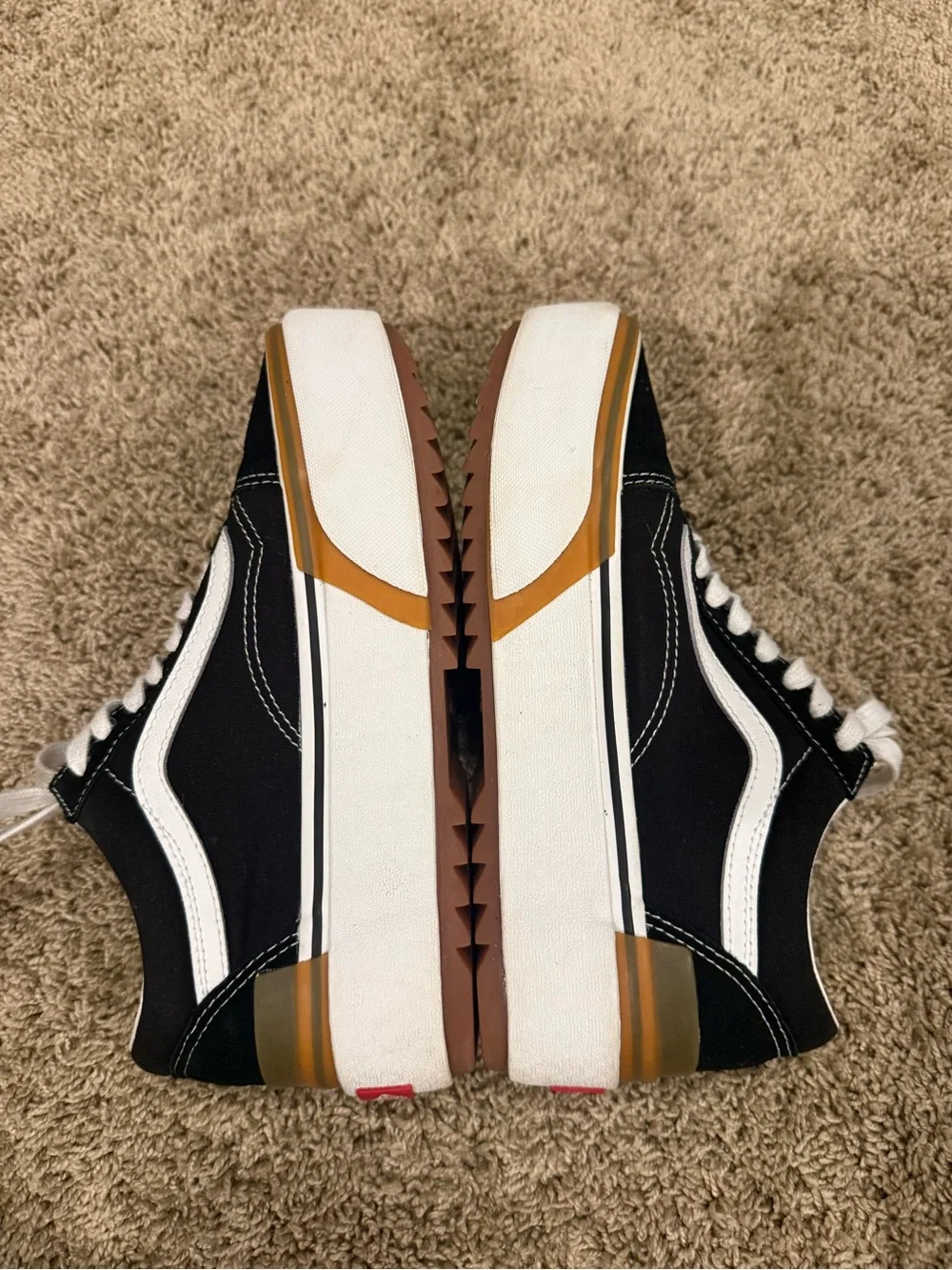 Vans Old Skool Stackform Platform Sneakers Black White Gum Women’s Size 8
